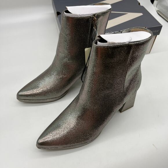 Worthington Womens Bannow Flared Heel Booties Pewter Color Size 8 - Picture 5 of 12